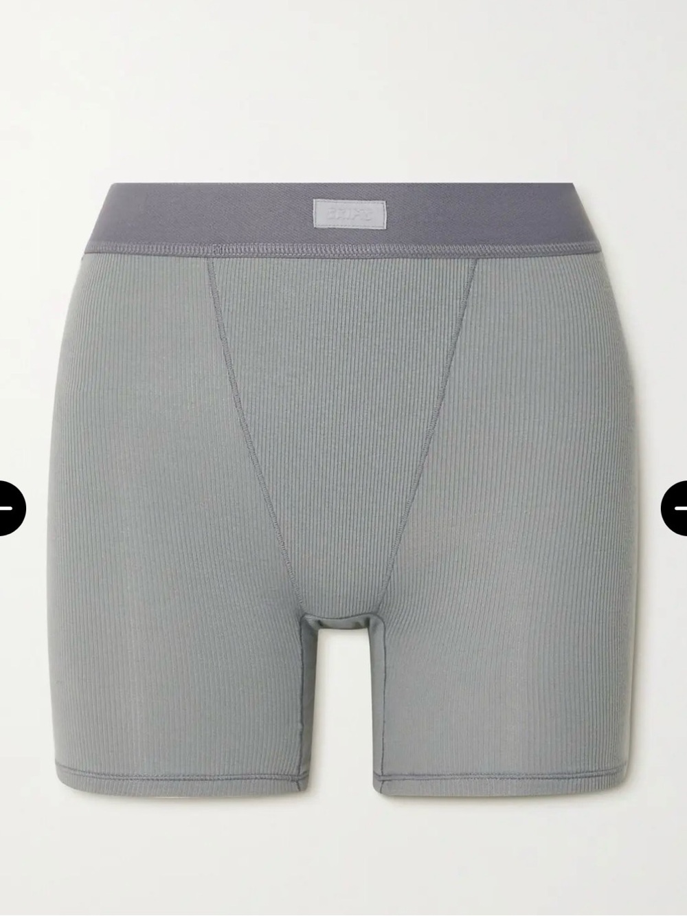 Skims Ribbed Boxer Briefs in Light Gray